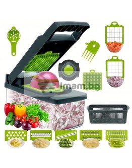 14в1 Мултифункционално кухненско ренде с приставки и контейнер